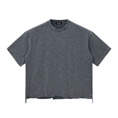 Blank Snow Wash Raw-Hem Boxy T-shirt