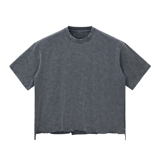 Blank Snow Wash Raw-Hem Boxy T-shirt