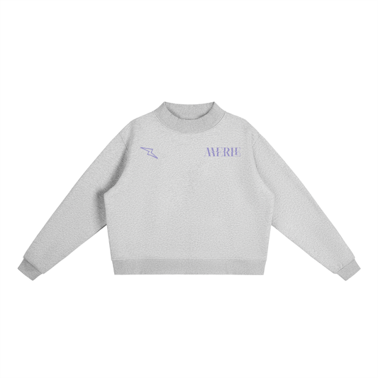 Fleece Mock-Neck Crew Sweatshirt
