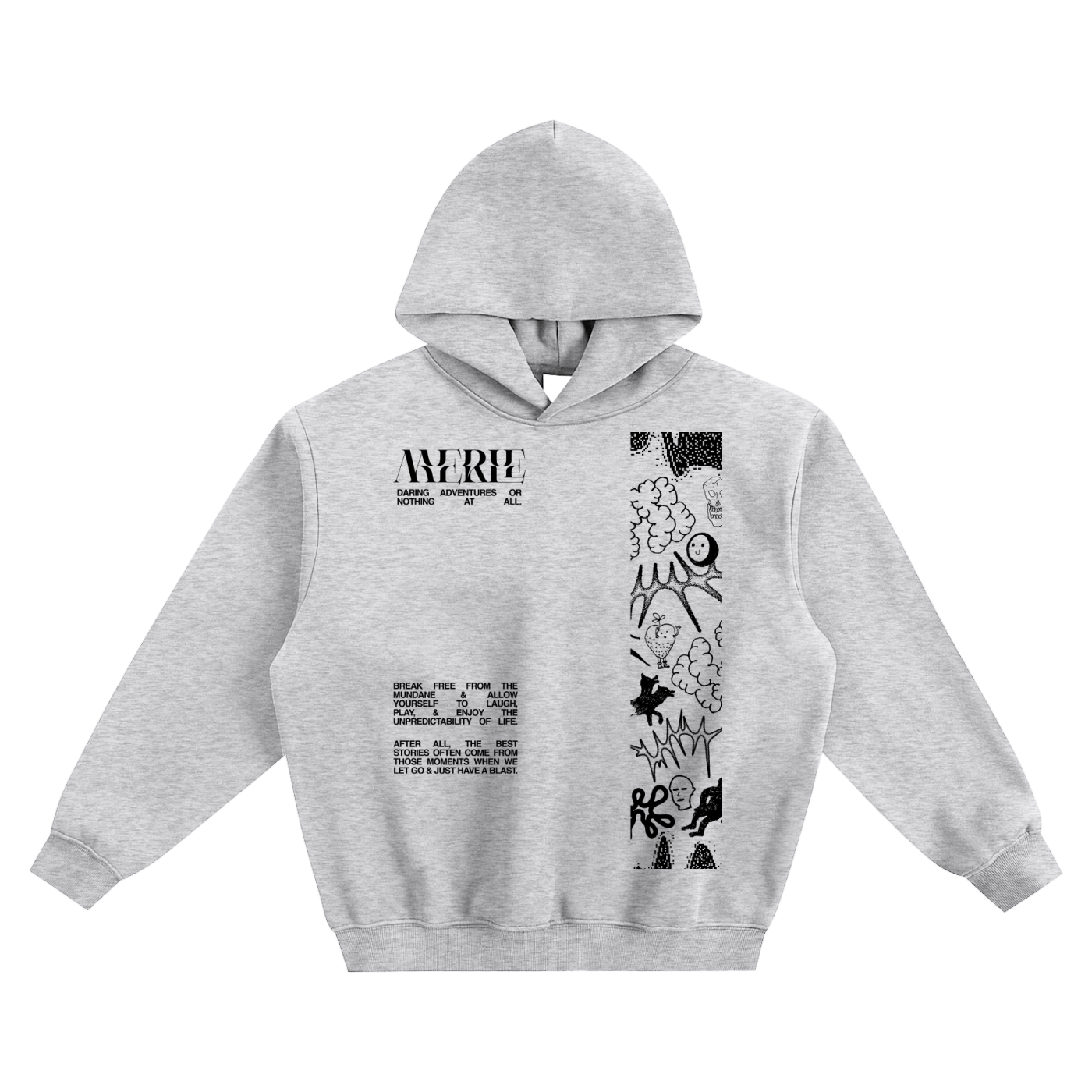 DARING ADVENTURES, FLEECED BOXY  HOODIE