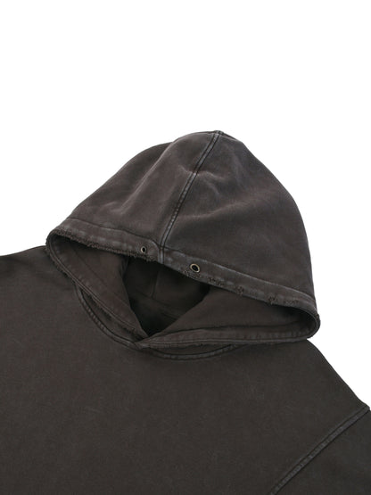DISTRESSED PANEL HOODIE