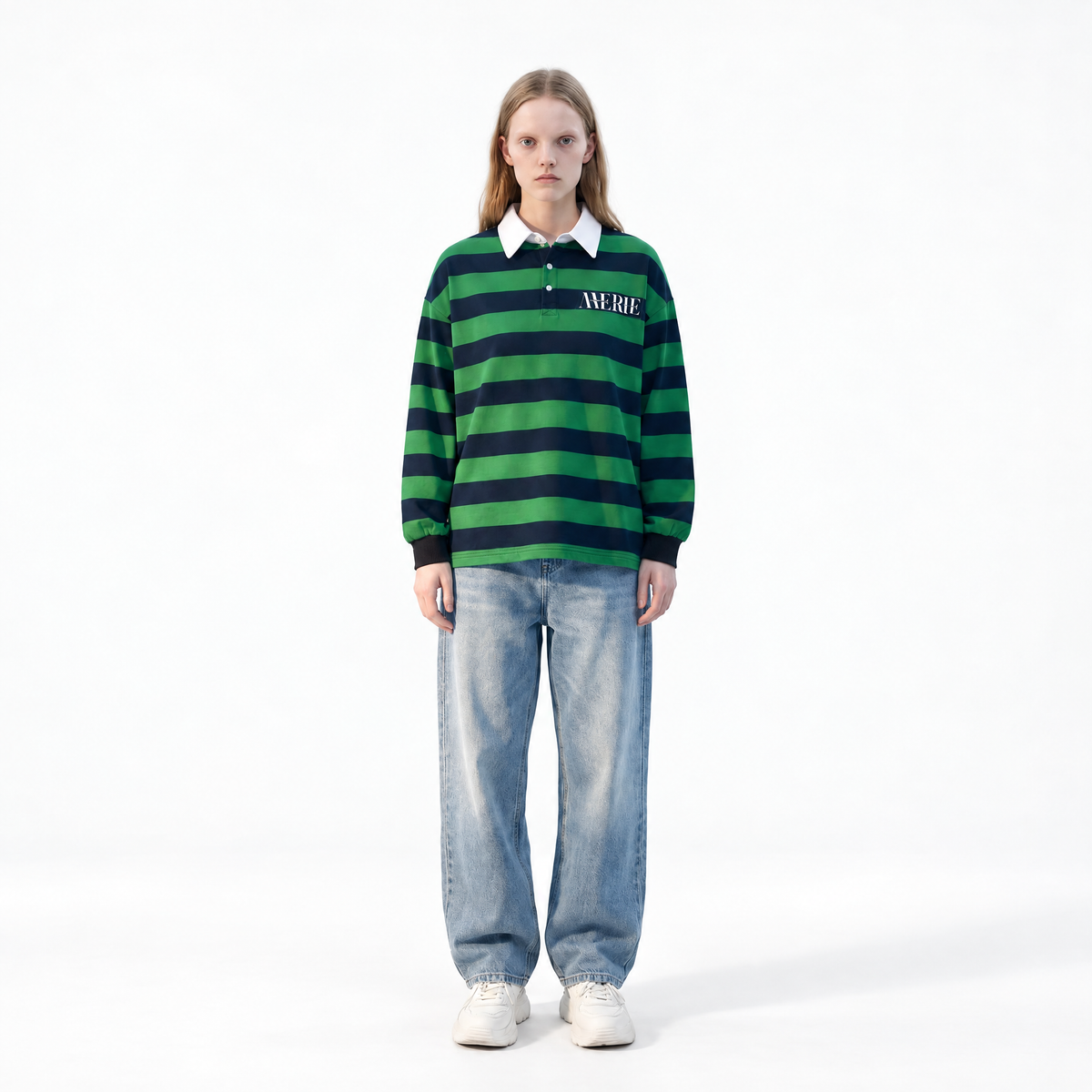 COLOR BLOCK STRIPED POLO